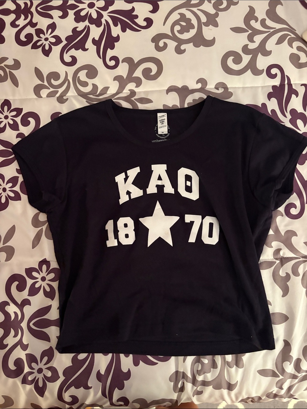 Black Graphic Kids Tee with White Print